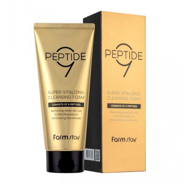 Farmstay 9 Peptide Super Vitalizing Cleansing Foam 180ml